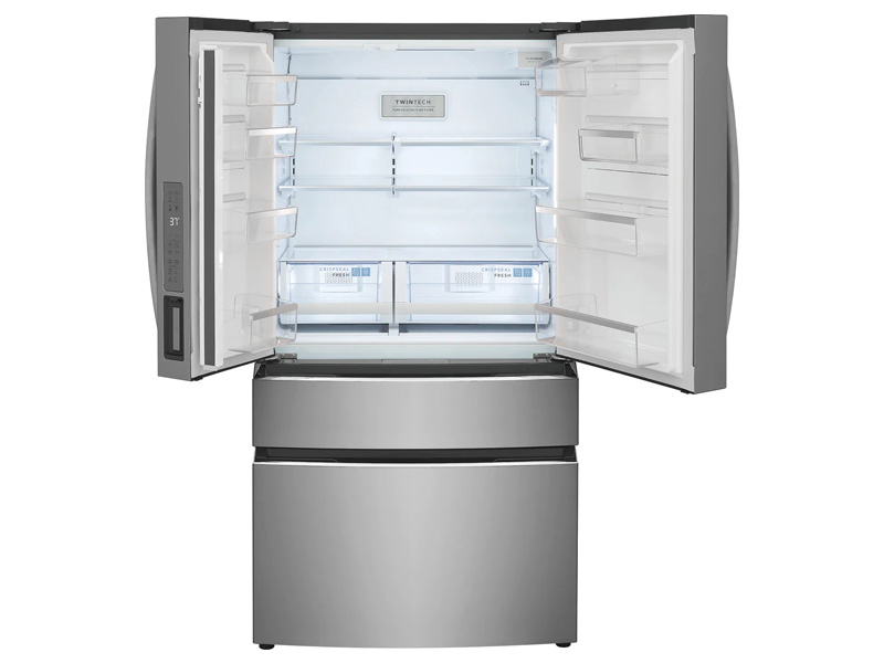 36" Frigidaire Gallery 22.1 Cu. Ft. Counter-Depth 4-Door French Door Refrigerator in Stainless Steel - GRMG2272CF