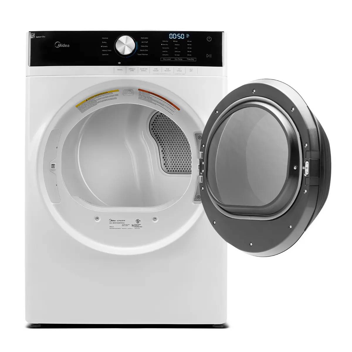27" Midea 8.0 Cu. Ft. Front Load Dryer - MLE52N4AWW
