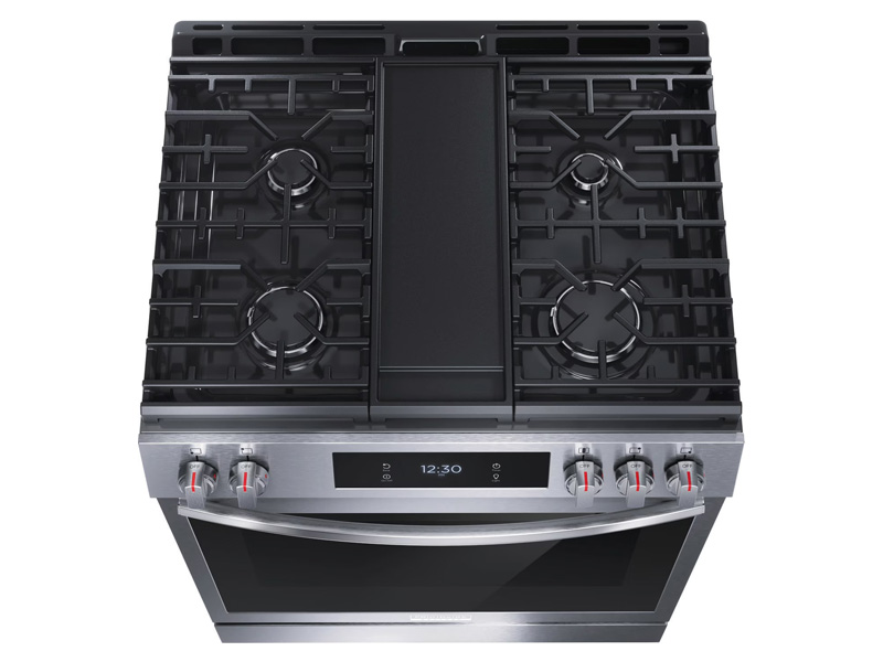 30" Frigidaire Gallery 6 Cu. Ft. Front Control Gas Range with Total Convection in Stainless Steel - GCFG3060BF