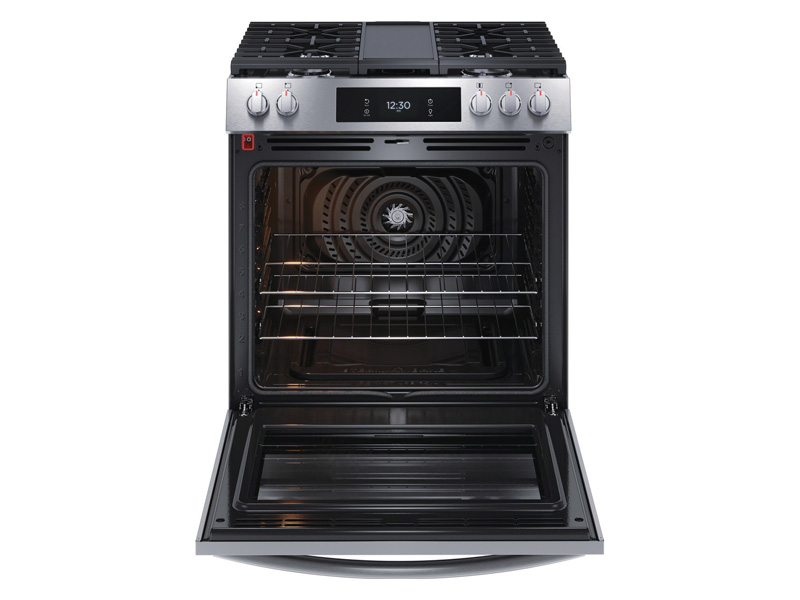 30" Frigidaire Gallery 6 Cu. Ft. Front Control Gas Range with Total Convection in Stainless Steel - GCFG3060BF